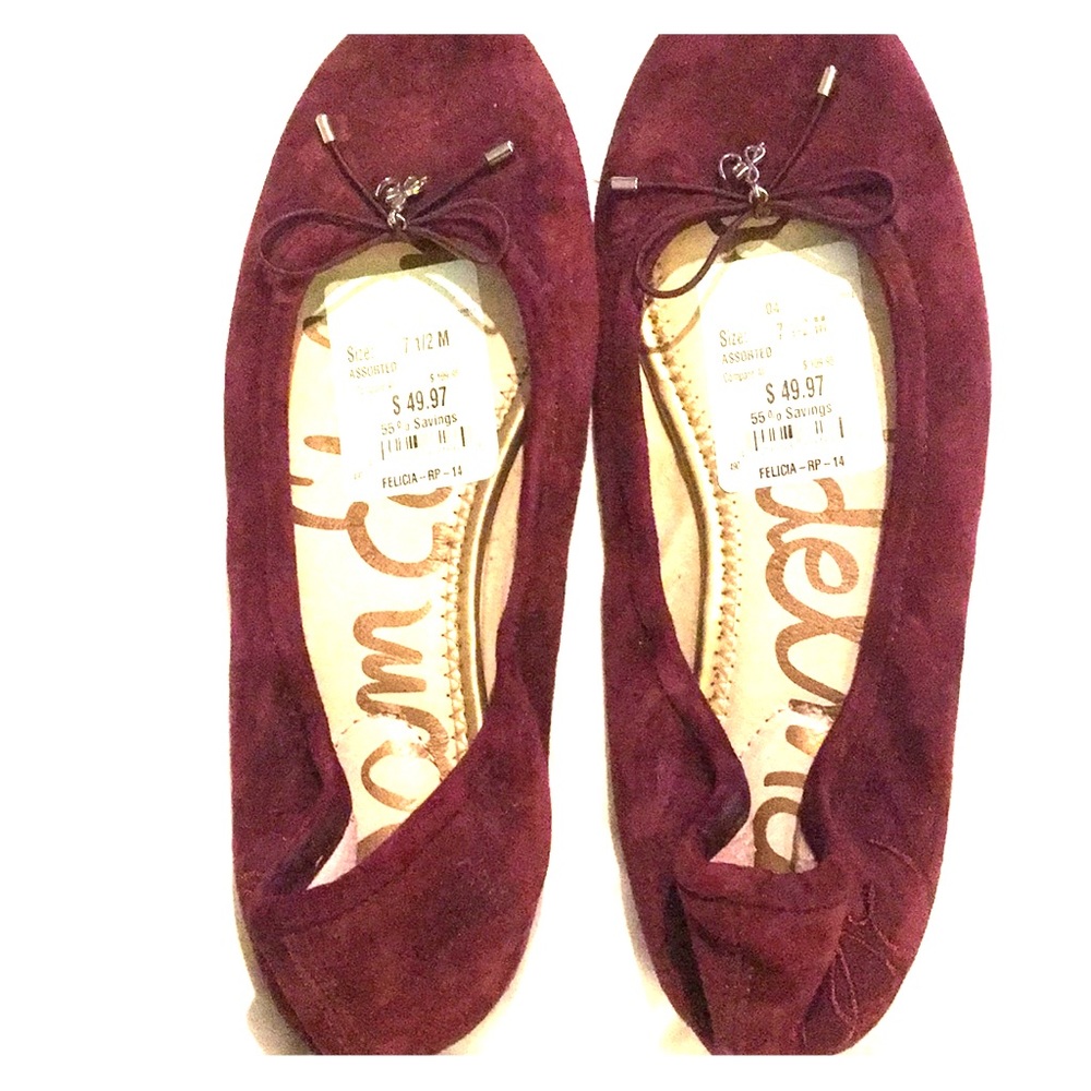 Burgundy flats
